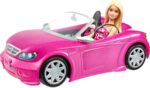 Barbie Playset with Sparkly Pink 2-Seater Toy Convertible Car Featuring Glam Details & Fashion Doll in Sundress & Sunglasses (Amazon Exclusive) - Image 2
