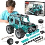 Buildable 3D Metal Engineering Kit 194-Piece STEM Set for Ages 8-16 Develops Logic Skills DIY Project Ideal Gift for Kids (Blue) - Image 2