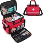 CURMIO First Aid Kits Bag Empty, Emergency Supplies Bag Medical Bag for Home Health Care and Trauma Kits, Red (Empty Bag Only) - Image 2