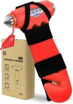 Car Safety Hammer for Lady, Red 3-in-1 Emergency Escape Tool with Window Breaker and Seat Belt Cutter, Safety Emergency Car Escape Tool Gift for Family - Image 2