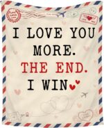 Christmas Anniversary Couple Gifts for Women - I Love You More Soft Fleece Throw Blanket 50x60 in - Birthday Romantic Gifts for Girlfriend Boyfriend Wife Husband, I Love You Gift for Him Her - Image 2