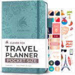 Clever Fox Travel Journal Pocket – Vacation & Road Trip Itinerary Planner Organizer & Traveling Memory Diary – Small Traveler Notebook (Aquamarine) - Image 2