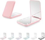 Compact Mirror, 1X/3X Magnification LED Pocket Mirror with Nternal BIattery, Mini Mirror for Purse, Pocket,Travel and Present (Pink) - Image 2