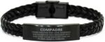 Compadre Remembrance Braided Leather Bracelet, Thank You for The Love, Guidance, and Laughter, Best Memorial Gifts for Loss of Loved One, Sympathy Gifts for Men Women - Image 2