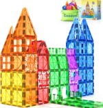 Coodoo 60 PCS Magnetic Building Tiles Kids Toys STEM Magnetic Blocks Sensory Toys Kids Games Magnet Building Toy for Boys and Girls Aged 3+, Kid Brain Development Preschool Kindergarten Toddler Toy - Image 2