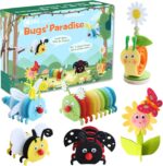 Coola Craft Kit for Kids 4-8, Arts and Crafts for Kids, Felt Animal Toddler Craft 8PC, Sewing Crafts, Girls Boys Beginners DIY Gift Educational Toys Include Bee Ladybug Snail Caterpillar - Image 2