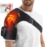 Cordless Portable Shoulder Heating Pad & Massager, Heating Vibration Shoulder Wrap, Shoulder Brace for Pain Relief, Rotator Cuff Support for Men & Women, Black - Image 2