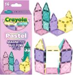 CreateOn Crayola Magnetic Tiles, Building Set for Kids, Magnetic Building Toys for Kids, STEM Travel, Gift for Boys and Girls Ages 3+, 14-Piece Set (Pastel) - Image 2