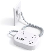 Cruise Essentials 2025,One Beat Travel Power Strip with USB C,Flat Plug Extension Cord with 3 Outlets 4 USB Ports(2 USB C),5 ft Desk Wall Outlet Extender,Non Surge Protector for Cruise,Dorm Room,ETL - Image 2