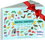 Cupkin Animal Sticker Book Activity for Kids, Toddler Airplane Travel Essentials, 500+ Habitat Stickers for Kids + 12 Scenes + 12 Coloring Book Pages, Animal Lover Gift, Childrens Crafts for Ages 2-8 - Image 2