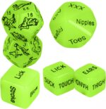 Date Night Dice Couple Games 6PCS, Couples Decision Dice for Romantic Ideas, Funny Naughty Boyfriend Girlfriend for Husband or Wife Acrylic Position Decision Toy（Glow in The Dark） - Image 2