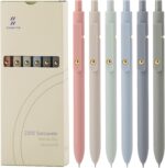 Ddaowanx Gel Pens, 6 Pcs 0.5mm Quick Dry Black Ink Pens Fine Point Smooth Writing Pens, Cute Office School Supplies Gifts for Women - Image 2