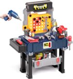 Deejoy Kids Tool Bench with Realistic and Electric Drill, Construction Workbench Toys for Toddlers 3-5, Toddler Bench Set for Boys & Girls Age 3-4 - Image 2