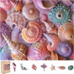 Delobil Wooden Puzzles for Adults, Sea Shell Wooden 200 Piece Puzzles for Adults,Unique Shaped Jigsaw Puzzles, Fun Challenge Brain Health Family Game Creative Gift for Friends 11.8 x 9.6in - Image 2