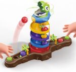 Dinosaur Ball Drop Toy for 3 4 5 6 7 8 Years Old Kids, Dino Spin Twister Toddlers Toy, Shoot Balls Toddler Montessori Toys Gifts for 3-6 Year Old Boys Girls, 2 Players PK Mode - Image 2