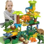 Dinosaur Marble Runs for Kids 4-8 Building Blocks/125Pcs Classic Big Blocks Compatible with LEGO DUPLOS for Age 2-5/Montessori Learning STEM Toys/Toddler Marble Maze Gift Toy for Kids Age 3,4,5,6,7,8+ - Image 2