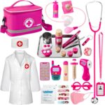 Doctor Kit for Kids Girls, 34 Pcs Kids Doctor Kit for Toddlers 3-5 with Medical Storage Bag & Real Stethoscope, Pretend Play Set for Boys Girls Fun Role Playing Game - Image 2