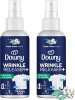 Downy Wrinkle Releaser Spray All In One Wrinkle Release Spray Travel Size, Odor Eliminator, Static Remover Fabric Refresher & Ironing Aid for Clothes 3 Fl Oz (Pack of 2), Crisp Linen Scent - Image 2