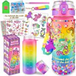EDSPORTSHOUSE Decorate Your Own Water Bottle Kits for Girls Age 4-6-8-10,Unicorn Painting Crafts,Fun Arts and Crafts Gifts Toys for Girls Birthday Christmas(Unicorn) - Image 2