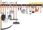 ELEAD 68'' All Metal Adjustable Garden Tool Organizer: Garage Tool Organizer Wall Mount with Orange Hooks, Garage Organizers and Storage, Tool Hangers for Shed - Image 2