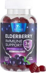 Elderberry Gummies with Vitamin C, D3 and Zinc - Immune Support Gummy for Kids & Adults, Black Elderberry Extract Gummy Immune Health Support Supplement, Black Elder Berry Vitamin - 120 Gummies - Image 2