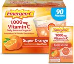 Emergen-C 1000mg Vitamin C Powder for Daily Immune Support Caffeine Free Vitamin C Supplements with Zinc and Manganese, B Vitamins and Electrolytes, Super Orange Flavor - 90 Count/3 Month Supply - Image 2