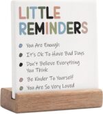 Encouragement Gifts for Women Little Reminders Desk Sign - Mental Health Gifts Dorm Decor for College Girls Positive Gifts Inspirational Decor Motivational Plaque Cheer Up Presents Uplifting Gifts - Image 2