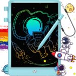 FLUESTON LCD Writing Tablet, Doodle Board Toys Gifts for 3-8 Year Old Girls Boys, 10 Inch Colorful Electronic Board Drawing Pad for Kids, Christmas Gifts for Toddler Educational Learning Travel, Blue - Image 2