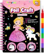 FUNNYB&G Foil Art Craft for Kids - Christmas Crafts Gift Party Favors Stocking Stuffers for Kids Fun Art Supplies Creative Birthday Gift Travel Toys for Girls Boys 4 5 6 7 8 9 Years Old(Princess) - Image 2