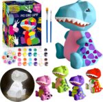 FUNZBO 4.3in Paint Your Own Dinosaur Lamp Kit - Arts and Crafts Supplies Painting Kit for Kids Teens, DIY Night Light Dinosaur Toys for Boys Girls 3 4 5 6 7 8 9 10 11 12 Christmas Birthday Gifts - Image 2
