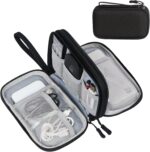FYY Travel Cable Organizer Pouch Electronic Accessories Carry Case Portable Waterproof Double Layers All-in-One Storage Bag for Cord, Charger, Phone, Earphone Black - Image 2