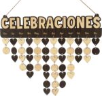 Family Birthday Reminder Wall Hanging Wooden Diy Birthday Tracker Plaque Wall Hanging Perpetual Calendar, Gift For Mom/Dad/Grandparents Personalized,Celebraciones-JWV - Image 2