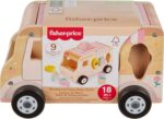 Fisher-Price Wood Toddler Toy Ice Cream Truck Shape Sorter Set, 9 Wooden Pieces for Developmental Play Kids Ages 18+ Months (Amazon Exclusive) - Image 2