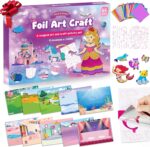 Foil Arts and Crafts for Kids Ages 4-8, No Mess Princess Fun Foil Art Craft Supplies Kits, DIY Creative Activity Coloring Books,Christmas Stocking Stuffers,Gifts for 4 5 6 7 8 9 10 Year Old Girls Boys - Image 2