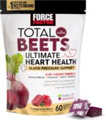 Force Factor Total Beets Ultimate Heart Health Chews for Blood Pressure Support, with Beetroot Powder, CoQ10, B Vitamins & Grapeseed Extract for Blood Flow & Energy, Pomegranate Berry, 60 Soft Chews - Image 2