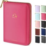 Forvencer Passport Holder Cover with Safe Zipper Closure, Premium Passport Wallet for Travel, Cute RFID Blocking Card Case, Waterproof Travel Accessories for Women, Hot Pink - Image 2