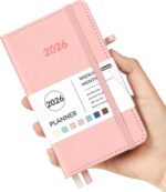 Forvencer Pocket Planner 2026, Weekly Monthly Planners with Month Tabs for Purse, 3.5" x 6", Jan 2026-Dec 2026, Cute Small Daily Academic Calendar, Elastic Band, Hardcover Agenda for Women, Teacher - Image 2