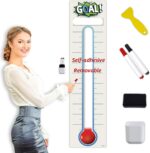 Fundraising Thermometer Chart Goal Tracker Decal - 48"x12" - Dry Erase Goal Setting Wall Poster Thermometer - Removable Giant Sales Goal Vinyl Sticker (Blue) - Image 2
