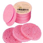 GAINWELL 50-Count Compressed Facial Sponges for Daily Facial Cleansing and Exfoliating, 100％ Natural Cosmetic Spa Sponges for Makeup Remover, Reusable, Pink - Image 2