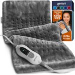 GENIANI XL Electric Heating Pad for Back Pain & Cramps Relief, Electric Throw, Birthday for Women Men Auto Shut Off, Machine Washable, Heat Pad for Neck & Shoulder, 12×24", Tabby Gray - Image 2