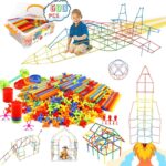 Ggiibro Straw Constructor Toys STEM Building 600Pcs Toy Interlocking Plastic Engineering Thin Tube Blocks Educational Kit for 3 4 5 6 7years Kids Boys and Girls Gift Preschool Toy with Storage Box - Image 2