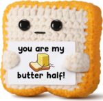 Gifts for Him Her Boyfriend Girlfriend Partner Loved One “You Are My Butter Half!” Crochet Toast – Cute Romantic Valentine’s Day, Anniversary, Birthday Gift for Couples Desk Decor & Christmas Gifts - Image 2