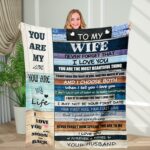 Gifts for Wife from Husband, Anniversary Wedding Birthday Gift Ideas for Wife, I Love You Gifts for her, Romantic Gift for Women, to My Wife Blanket for Bedding Sofa Office Travel, 60''x50'' - Image 2