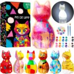Goodyking Paint Your Own Cat Lamp Kit, DIY Cat Crafts Night Light, Painting Kit Arts & Crafts for Kids Ages 8-12, Art Supplies Birthday Easter Party Holiday Gift for Teens Girls Boys Age 3 4 5 6 7 8+ - Image 2