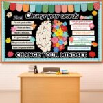 Growth Mindset Bulletin Board Classroom Decoration Flower Themed Change Your Mindset Bulletin Board Set Daisy Brain Cutouts Positive Sayings Posters Decor for Back to School Teacher - Image 2