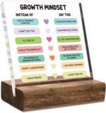 Growth Mindset Desk Decor Sign, Mental Health Therapy Office Motivational Gift, Positive Affirmations for School Psychology Office Classroom, Clear Acrylic Sign - Image 2