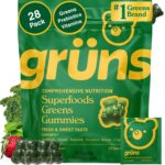 Gruns Adults Super Greens Multivitamin Gummies, Superfood Vitamin Gummy Bears with Spirulina, Chlorella, Prebiotic Fiber for Digestive Health, Adaptogens Supplement, 20 Vitamins & Minerals, 28 Count - Image 2