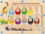 HONGID Dinosaur Toys,Magnetic Color and Number Maze, Montessori Toys for 2 3 4 5 Year Old,Learning Educational Sensory Toys for Toddlers and Kids Boys Girls,Christmas Stocking Stuffers for Kids - Image 2
