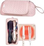 Hair Tools Travel Bag Karsyon Heat Resistant Mat Case Hot Tools Straightener, Curling Iron,Hair Dryers,Haircare Accessories Travel Essentials for Women 2 in 1 Organizer Bags (Pink) - Image 2