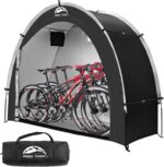 Happy Travel Bike Storage Shed Tent,Outdoor Portable Bicycle Storage Sheds with 210D Oxford Fabric PU4000 Waterproof for 2/3/4/6/8 Bikes,Bike Covers Shelter for Motorcycle,Garden Tools,Toys,Lawn Mower - Image 2